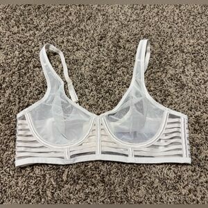 VS Unlined Plunge Sheer Mesh Lingerie 34B (New)